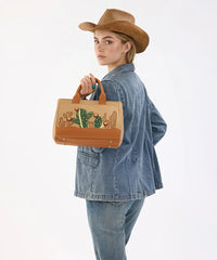 Montana West Cactus Embroidered Top Handle Tote in TN