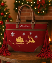 Montana West Christmas Tote Bag – Santa’s Sleigh Edition (Gift Wrapped)