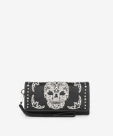 Montana West Embroidered Sugar Skull Wallet
