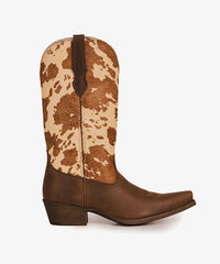 Women’s Cow Print Pointed Toe Boots