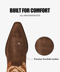 Women’s Cow Print Pointed Toe Boots