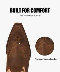 Women’s Cow Print Zippered Pointed Toe Boots