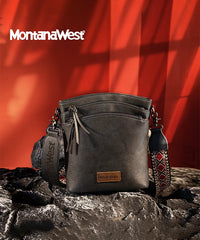 Montana West Double Compartments Crossbody Purse