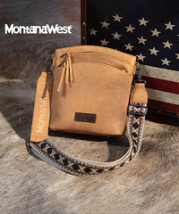 Montana West Double Compartments Crossbody Purse