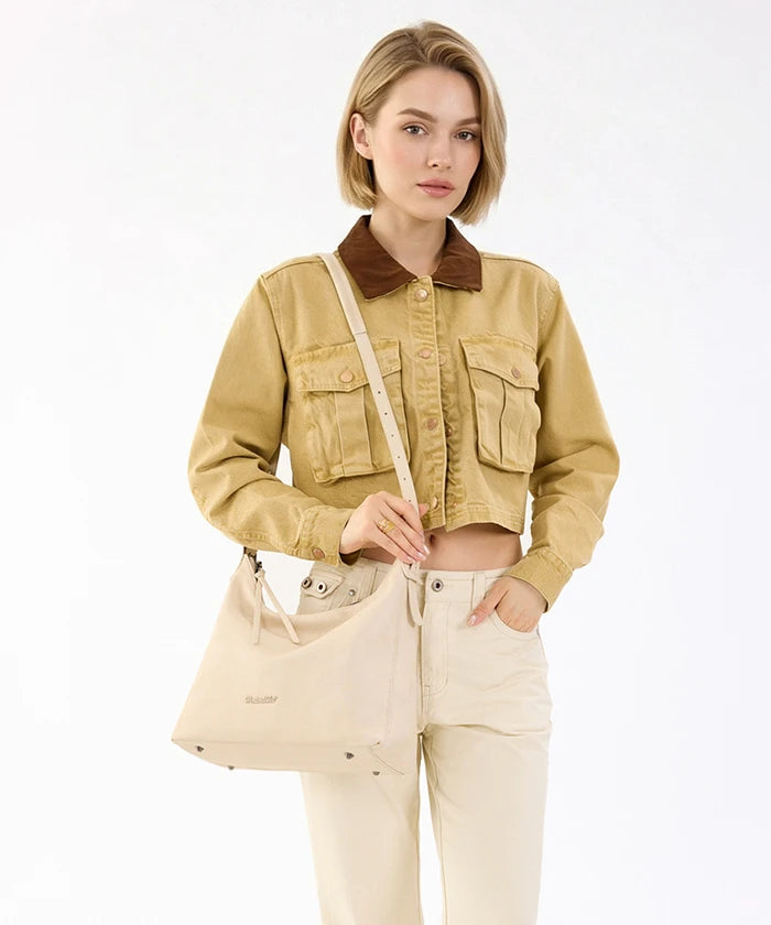 Montana West Minimalism Hobo Bag in Beige