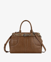 Montana West Leopard Trim Belted Tote in BR