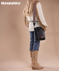 Montana West Double Compartments Crossbody Purse