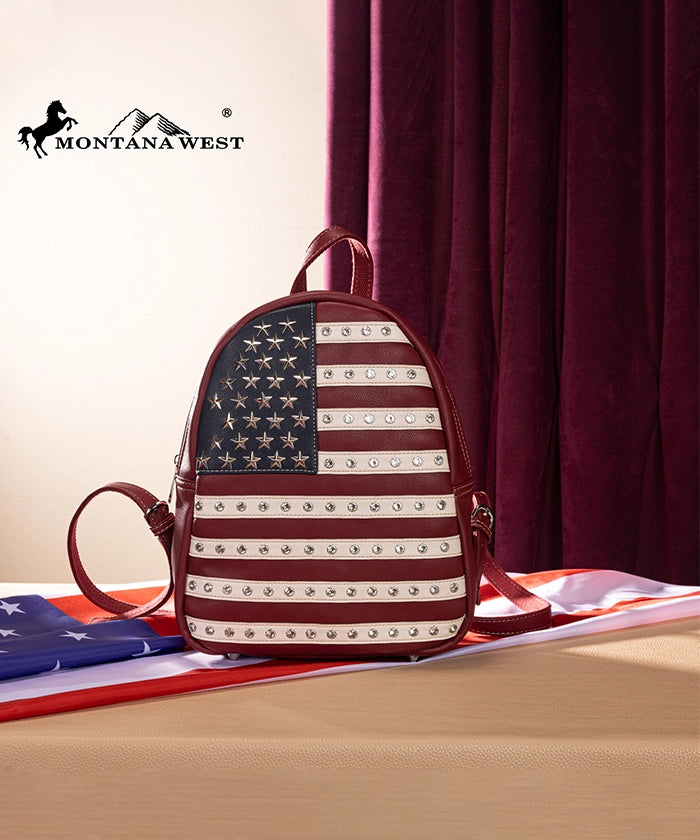 Montana West American Pride Concealed Carry Backpack Red