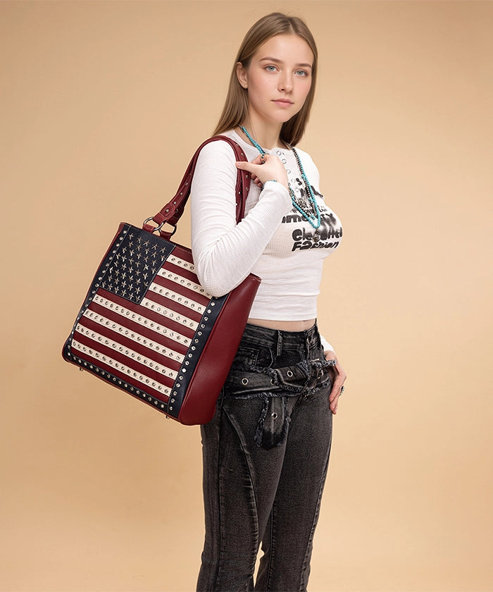 Montana West American Pride Concealed Carry Tote Bag Red