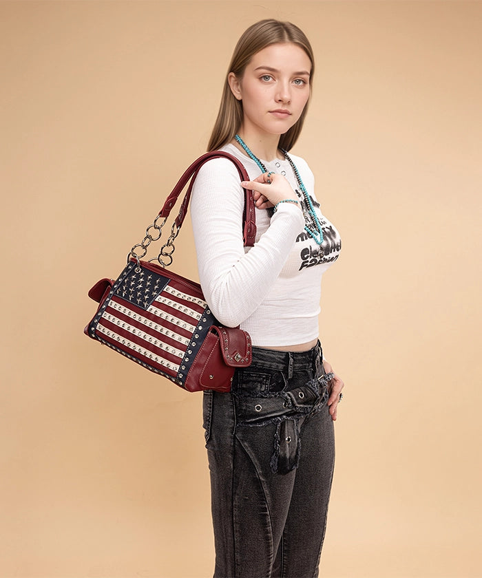 Montana West American Pride Concealed Satchel Red