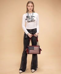 Montana West American Pride Concealed Satchel Red