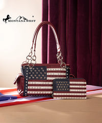 Montana West American Pride Concealed Satchel Set Red