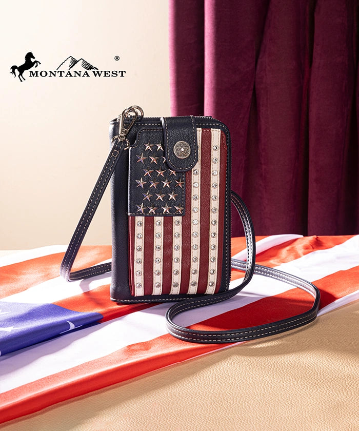 Montana West American Pride Phone Purse Navy
