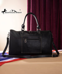 Montana West American Flag Studded Bag | Weekender Travel Duffle Bag in black