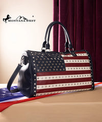 Montana West American Pride Studs Weekender Bag Navy