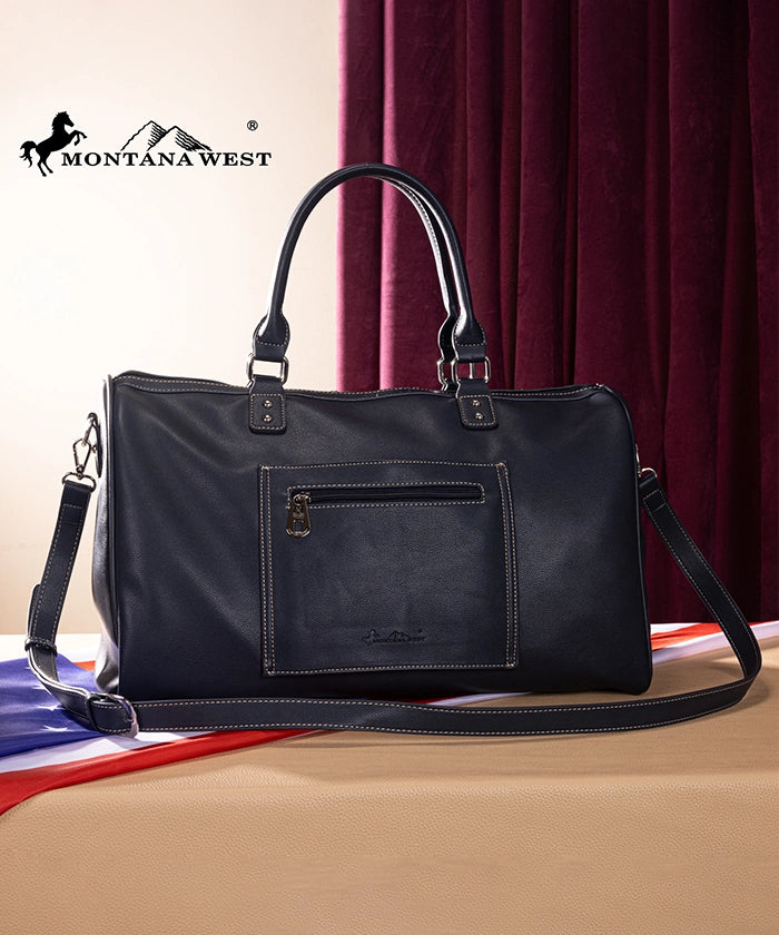 Montana West American Pride Studs Weekender Bag Navy