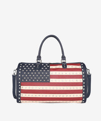 Montana West American Flag Studded Bag | Weekender Travel Duffle Bag in navy