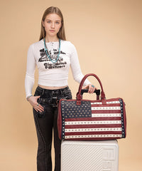 Montana West American Pride Studs Weekender Bag Red