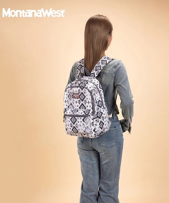 Montana West Aztec Print Diaper Bag Backpack Black