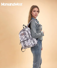 Montana West Aztec Print Diaper Bag Backpack Black