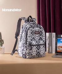 Montana West Aztec Print Diaper Bag Backpack Black