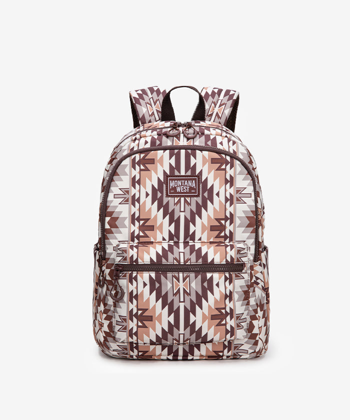 Montana West Aztec Print Diaper Bag Backpack Brown