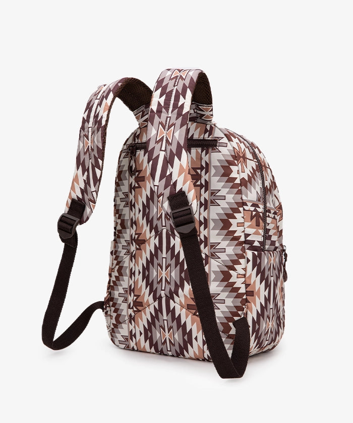 Montana West Aztec Print Diaper Bag Backpack Brown