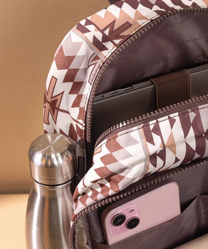Montana West Aztec Print Diaper Bag Backpack Brown