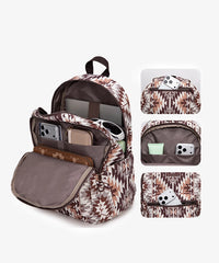 Montana West Aztec Print Diaper Bag Backpack Brown