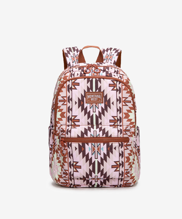 Montana West Aztec Print Diaper Bag Backpack Light Brown