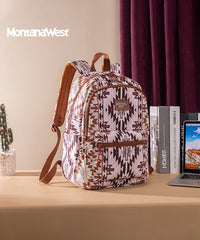 Montana West Aztec Print Diaper Bag Backpack Light Brown