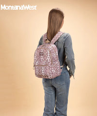 Montana West Aztec Print Diaper Bag Backpack Light Coffee