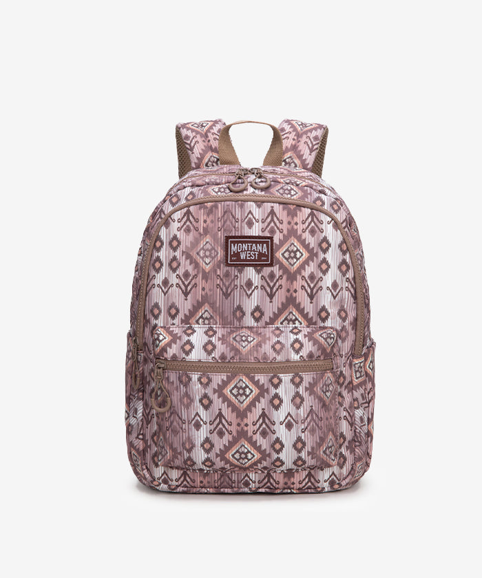Montana West Aztec Print Diaper Bag Backpack Light Coffee