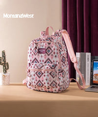 Montana West Aztec Print Diaper Bag Backpack Pink