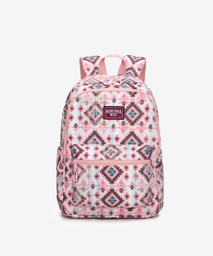 Montana West Aztec Print Diaper Bag Backpack Pink