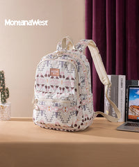 Montana West Aztec Print Diaper Bag Backpack Tan