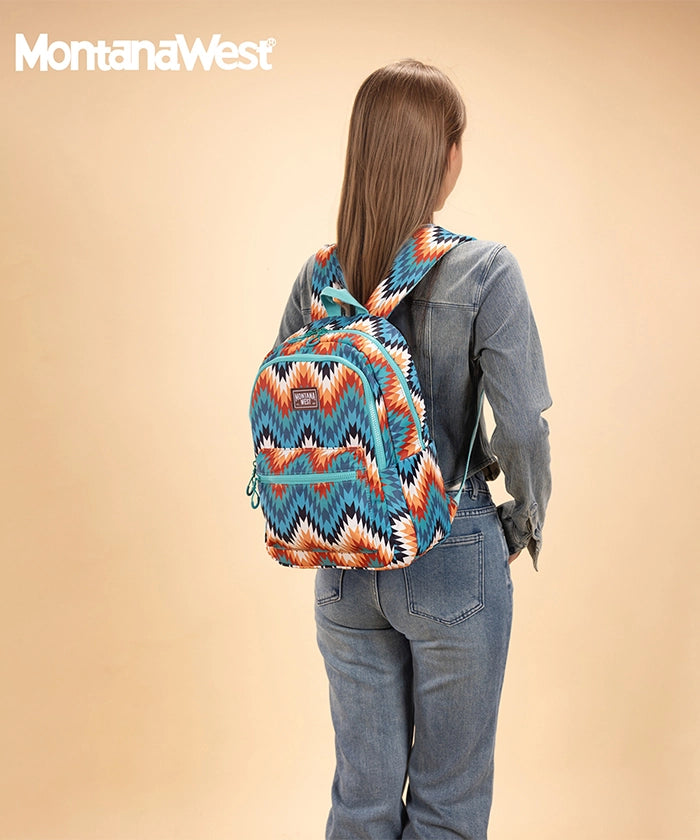 Montana West Aztec Print Diaper Bag Backpack Turquoise