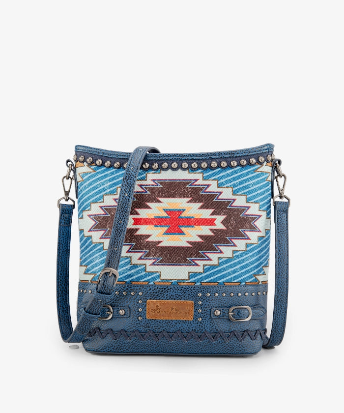 Montana West Aztec Printed Concealed Carry Crossbody Purse Jean