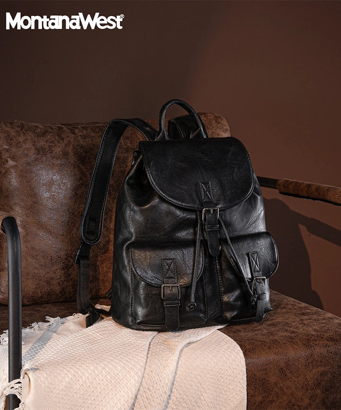 Montana West Buckle Backpack Black