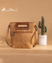 Montana West Cut-Out Embroidered Crossbody Bag Brown