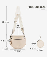 Montana West Dual Zipper Bum Bag Beige