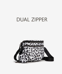 Montana West Dual Zipper Bum Bag Black-Leopard