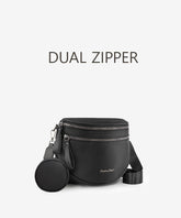 Montana West Dual Zipper Bum Bag Black