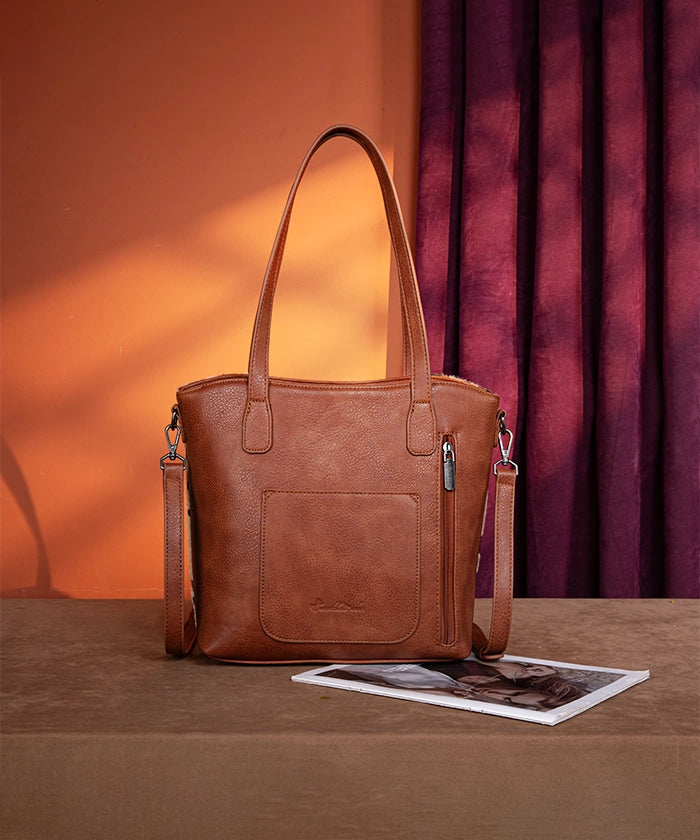 Montana West Floral Tooled Concealed Carry Shoulder Bag Leopard