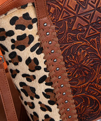 Montana West Floral Tooled Concealed Carry Shoulder Bag Leopard
