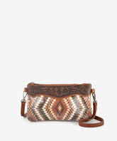Montana West Sequined Aztec Mini Crossbody Purse Brown