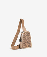 Montana West Tooled Concealed Carry Sling Bag Tan