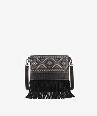 Montana West Tooled Fringe Concealed Carry Crossbody Black