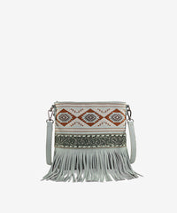 Montana West Tooled Fringe Concealed Carry Crossbody Light Green