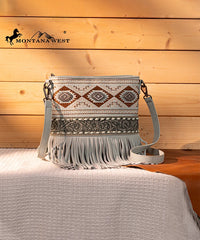 Montana West Tooled Fringe Concealed Carry Crossbody Light Green
